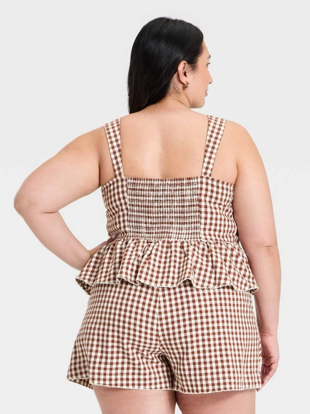Button-Front Tank Top Gingham - Picture 2 of 5